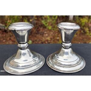 Vintage Frank M. Whiting Sterling Weighted & Re-Enforced Candle Holders 2001